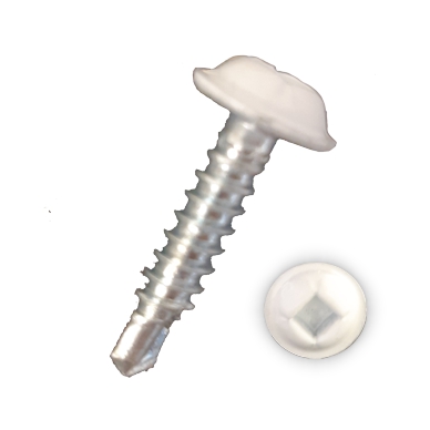 White Round Washer Head Tek Screw